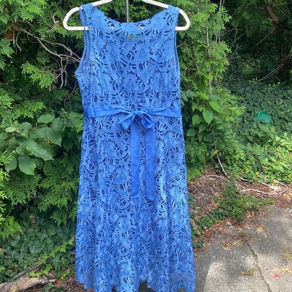 Dresses & Skirts - Worth New York Blue Lace Dress Size 8 Wedding Guest Dress